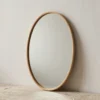 Espelho Oval Moldura Madeira Eucalipto